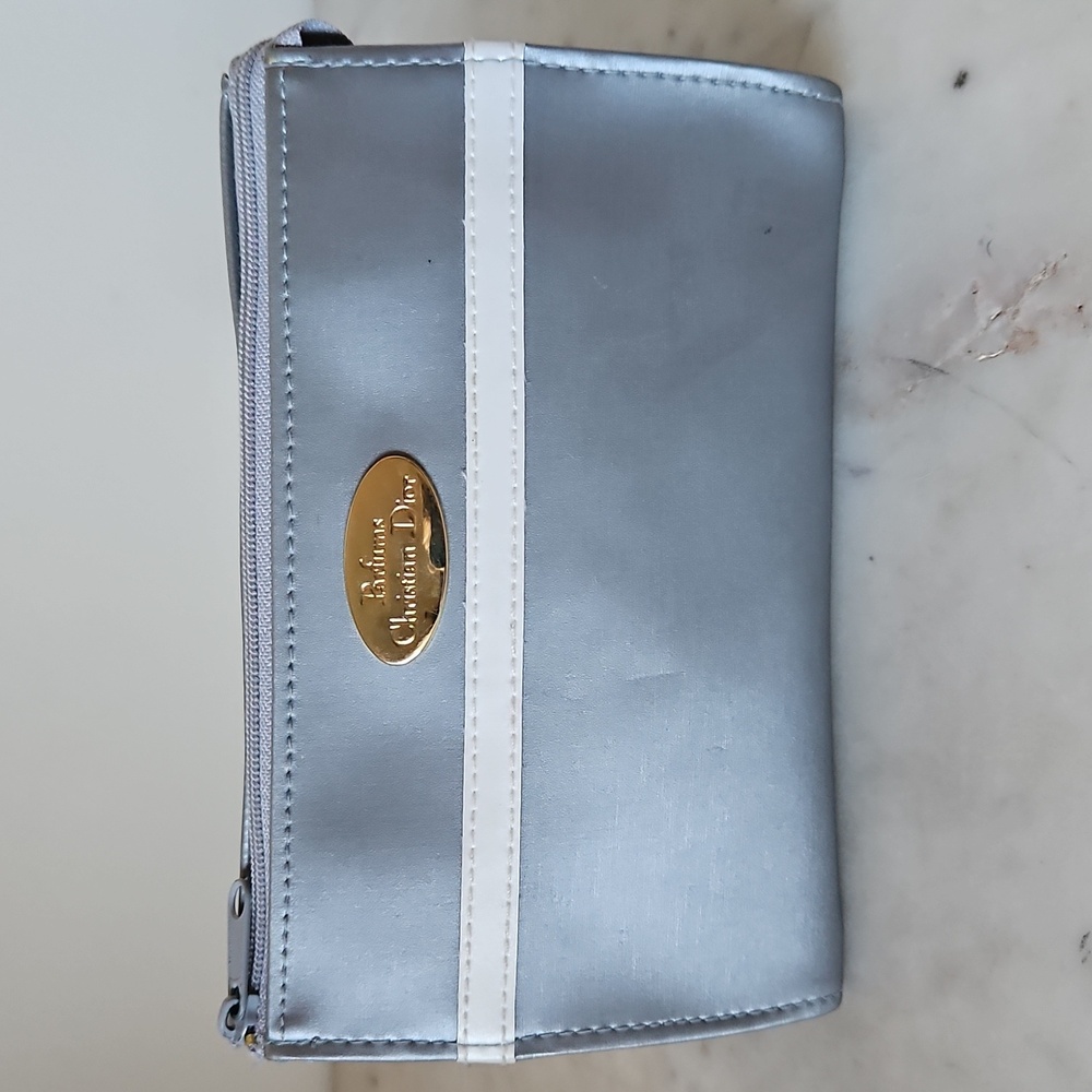 DIOR: NEW Signature Grey Logo Cosmetic Case